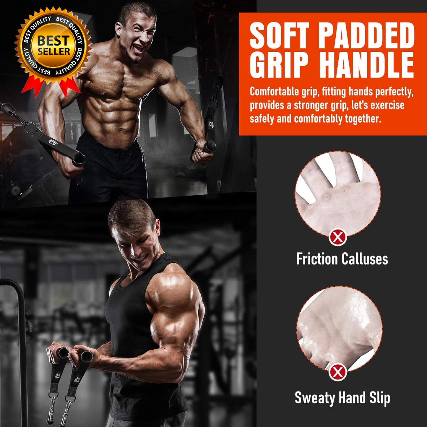 Heavy Duty Exercise Handles Gym Handles for Cable Machine Attachment Grip Gym