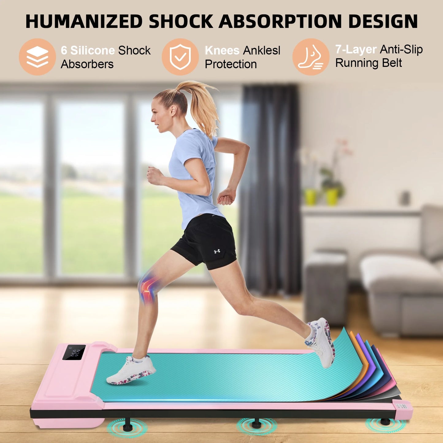 Walking Pad, 2 in 1 under Desk Treadmill with Remote Control