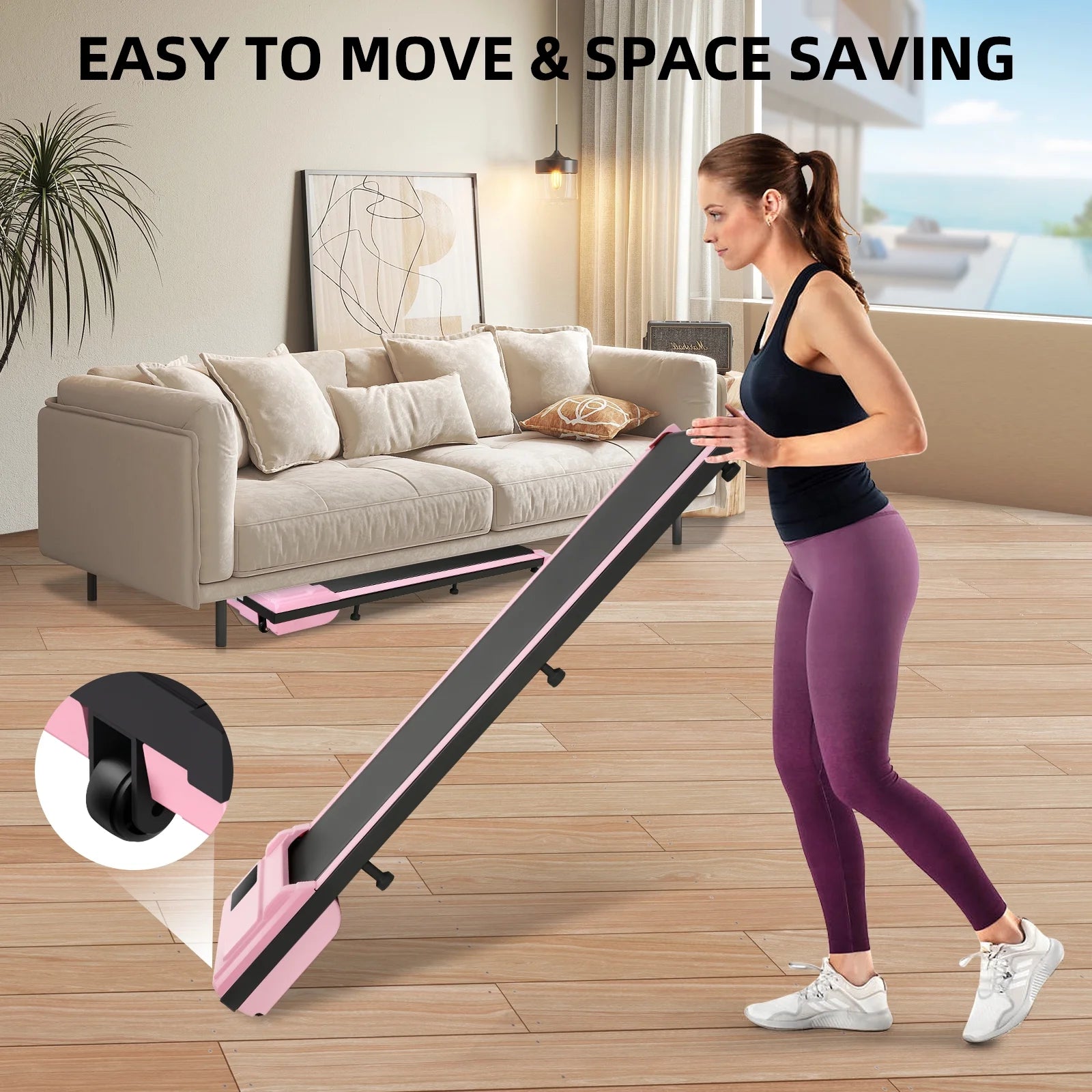 Walking Pad, 2 in 1 under Desk Treadmill with Remote Control