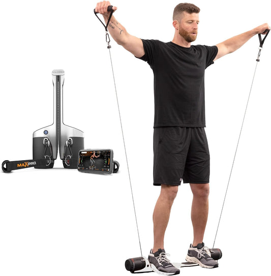 Fitness: Cable Home Gym Versatile, Portable, Bluetooth Connected | Strength, HIIT, Cardio, Plyometric, Powerful 