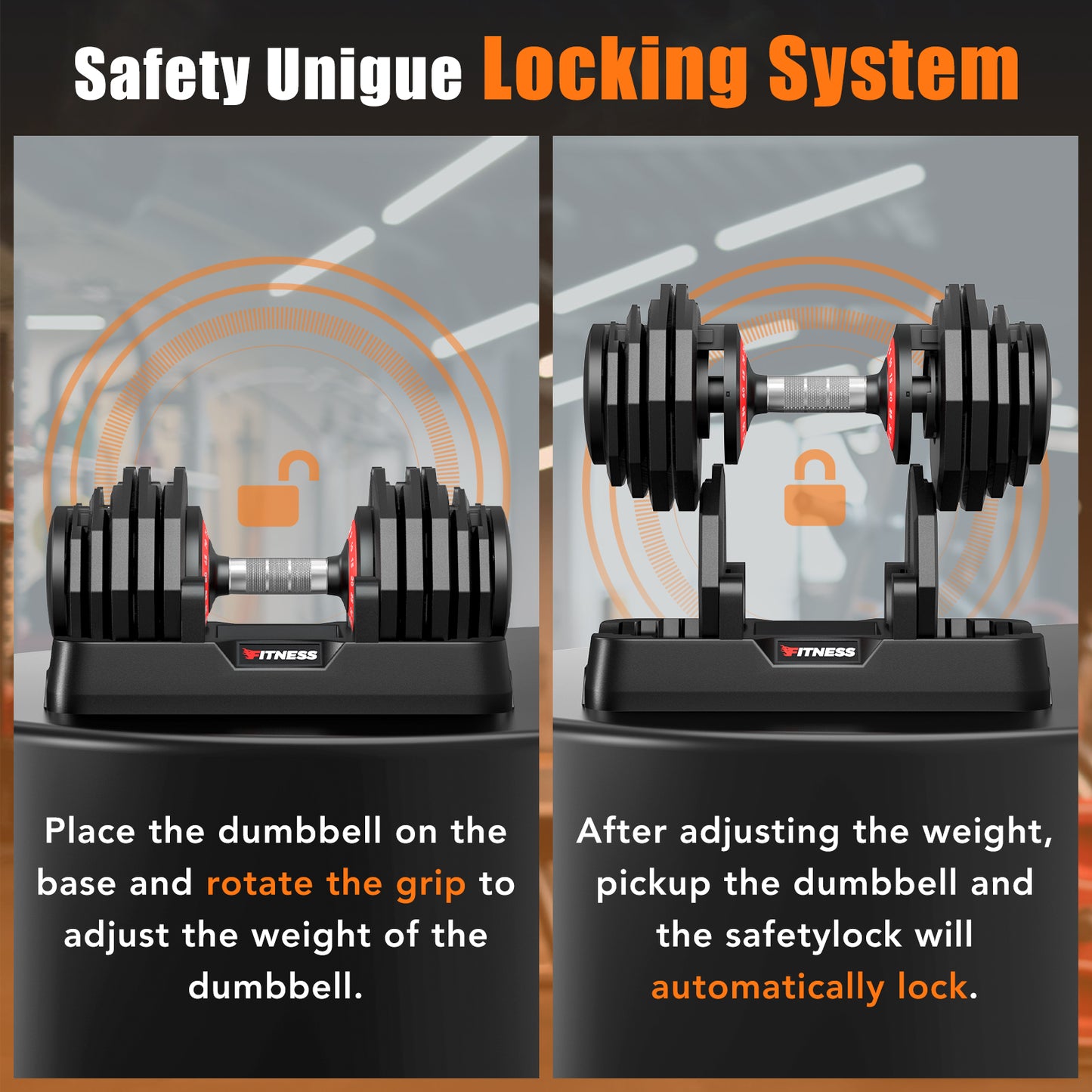 5-80Lbs Weight Adjustable Dumbbells 