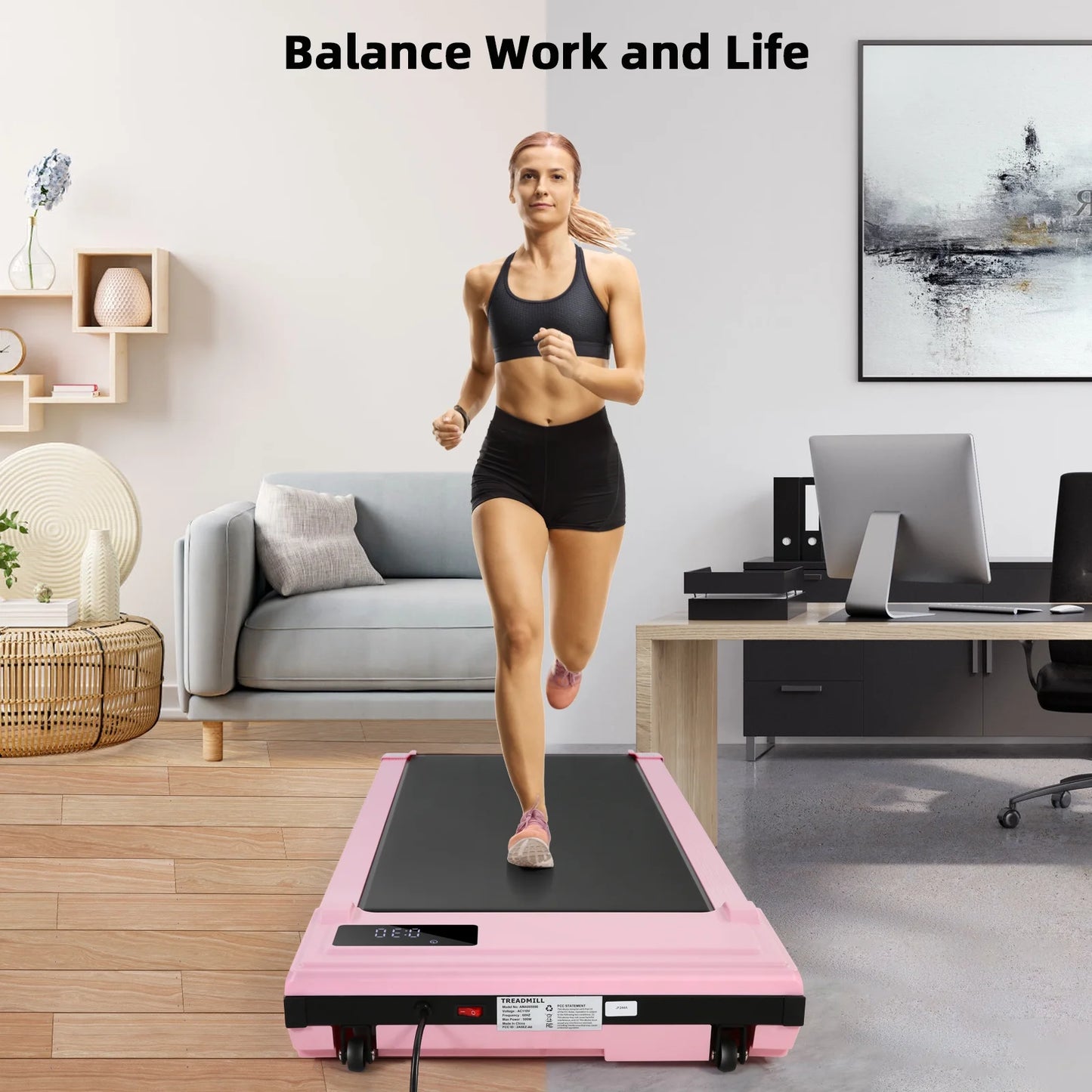 Walking Pad, 2 in 1 under Desk Treadmill with Remote Control