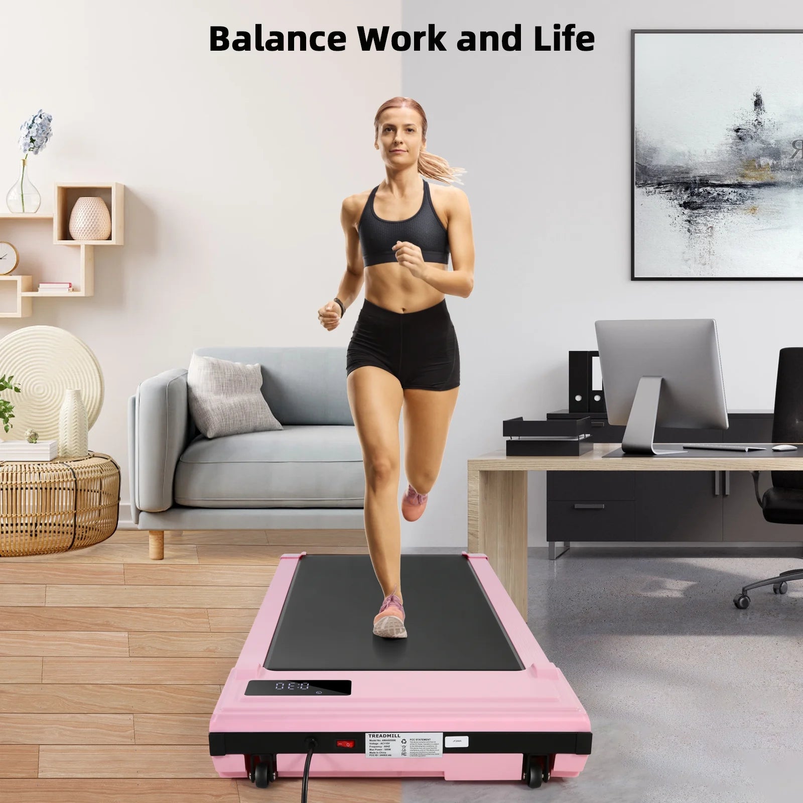 Walking Pad, 2 in 1 under Desk Treadmill with Remote Control